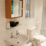 Bathroom with white tiles